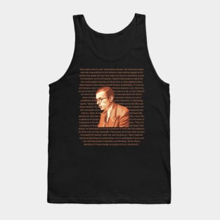 Jean-Paul Sartre Portrait and Quote Tank Top